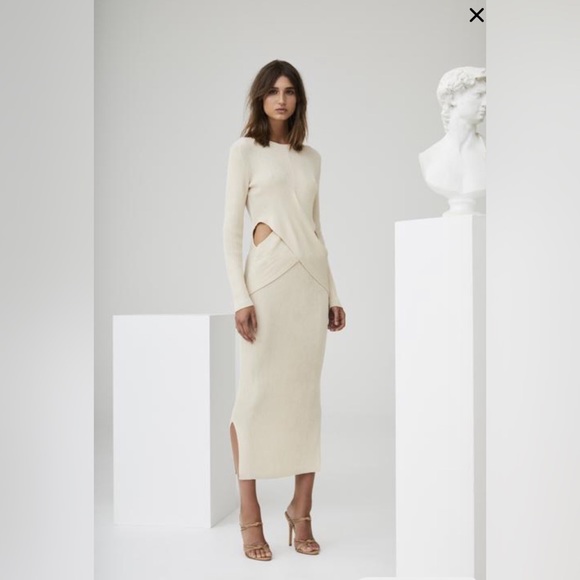 SIR the label celena draped midi knit dress BLACK XS L - Picture 8 of 14